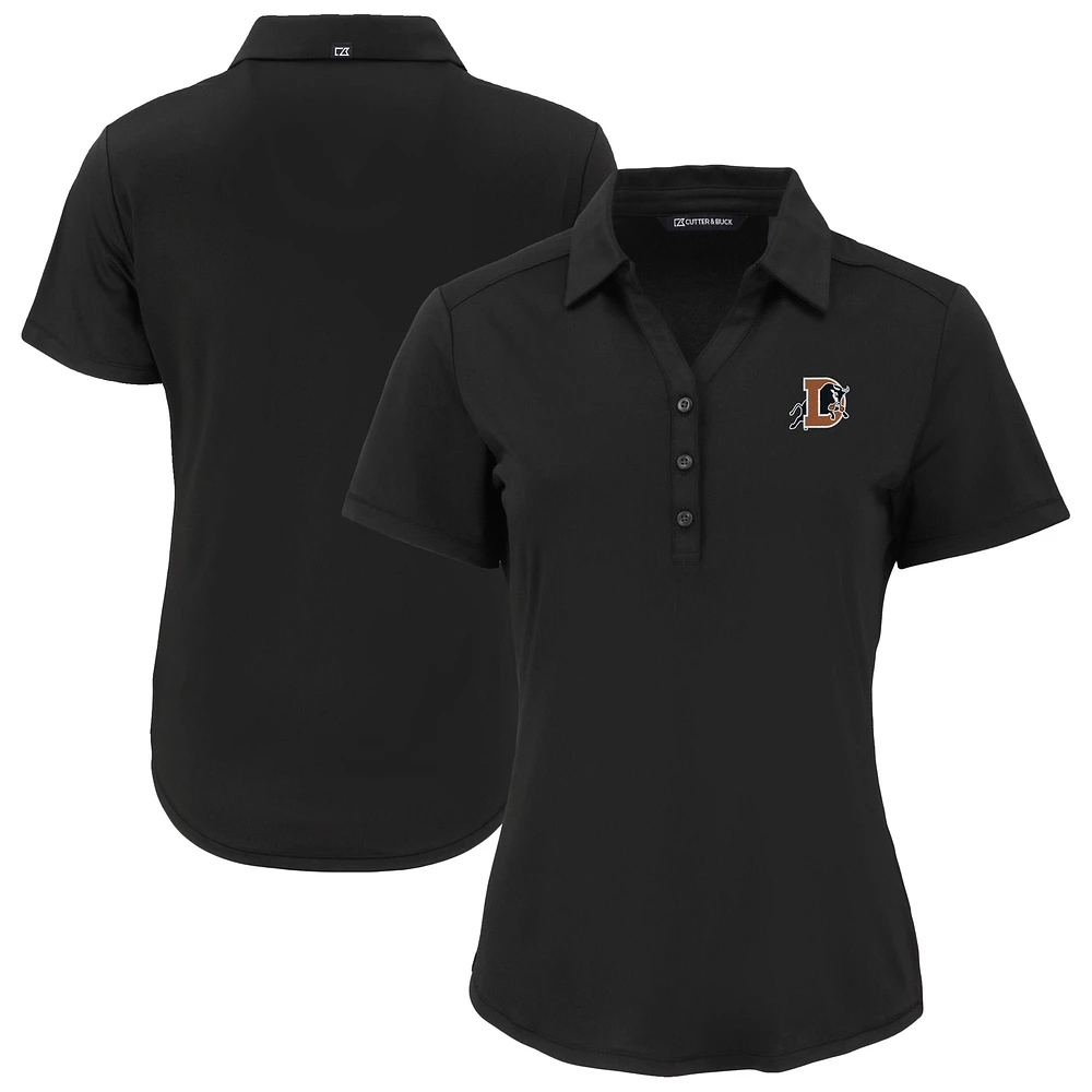 Women's Cutter & Buck Black Durham Bulls Forge Eco Stretch Recycled Polo