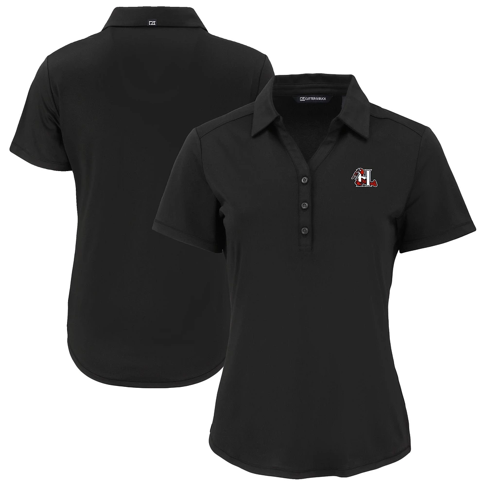 Women's Cutter & Buck Black Hickory Crawdads Forge Eco Stretch Recycled Polo
