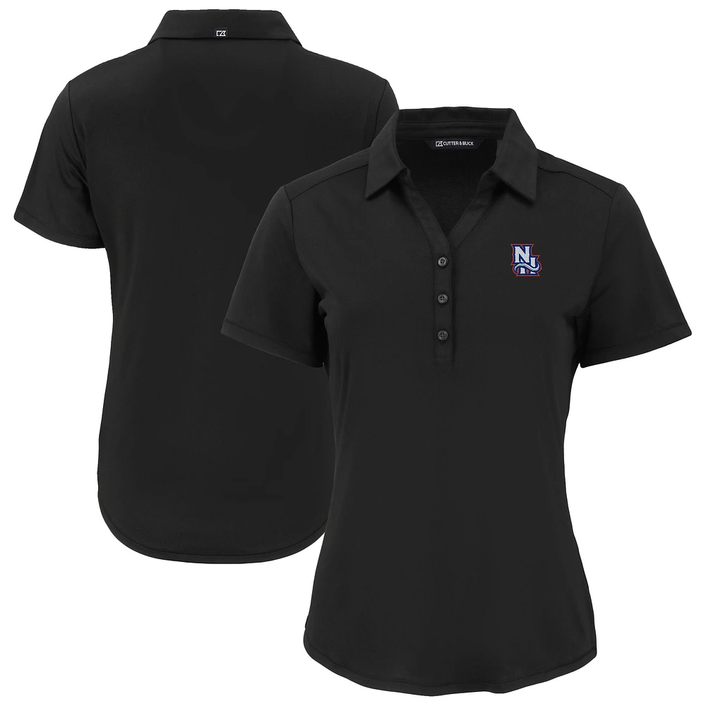 Women's Cutter & Buck Black New Hampshire Fisher Cats Forge Eco Stretch Recycled Polo