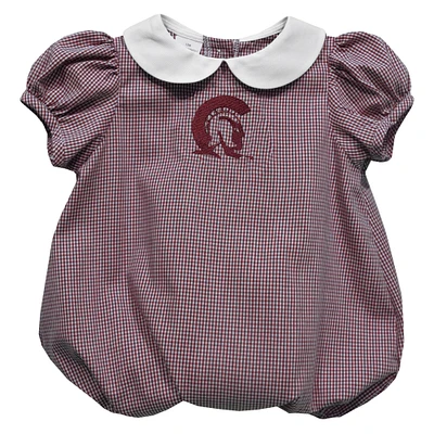 Girls Infant Vive La Fete Maroon Arkansas Little Rock Trojans Puffy Bubble Dress
