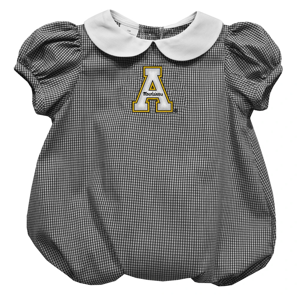Girls Infant Vive La Fete Black Appalachian State Mountaineers Puffy Bubble Dress