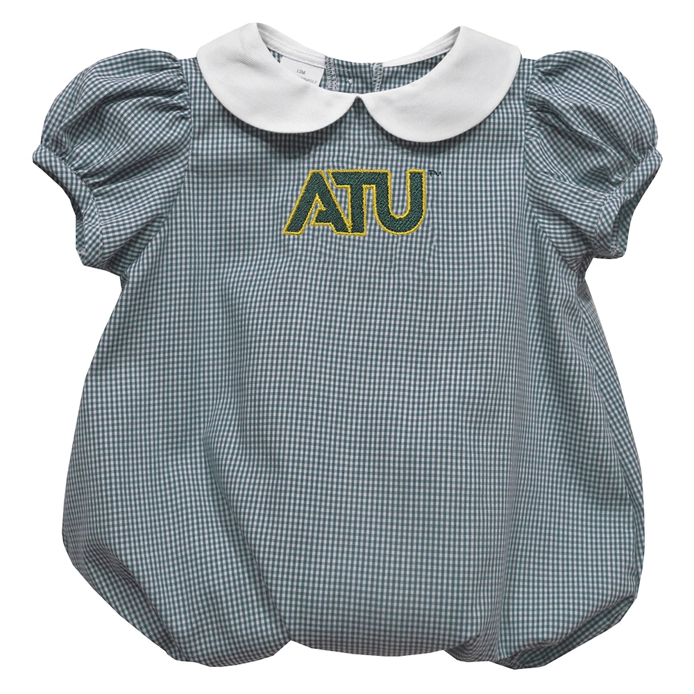 Girls Infant Vive La Fete Green Arkansas Tech Puffy Bubble Dress