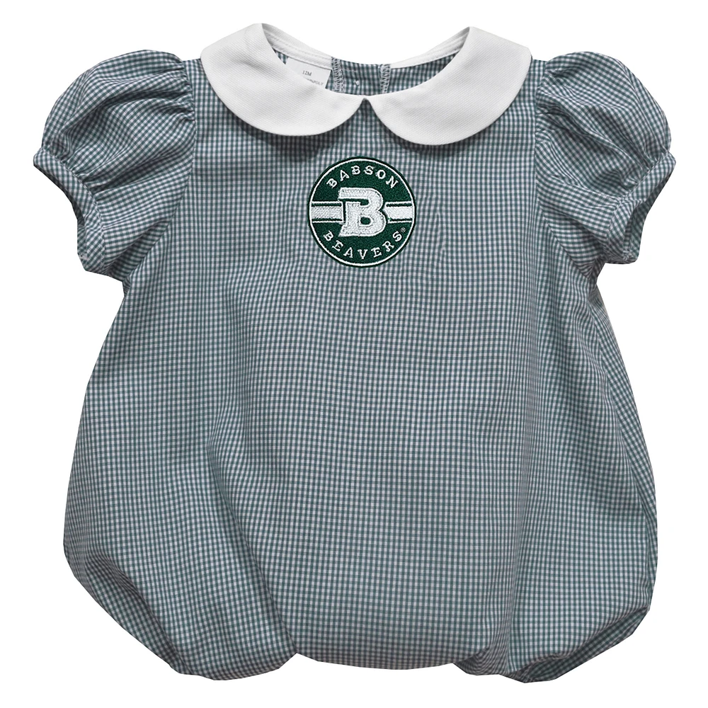 Girls Infant Vive La Fete Green Babson Beavers Puffy Bubble Dress