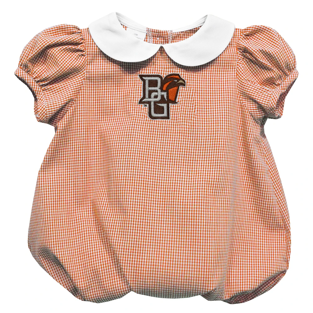 Girls Infant Vive La Fete Orange Bowling Green St. Falcons Puffy Bubble Dress