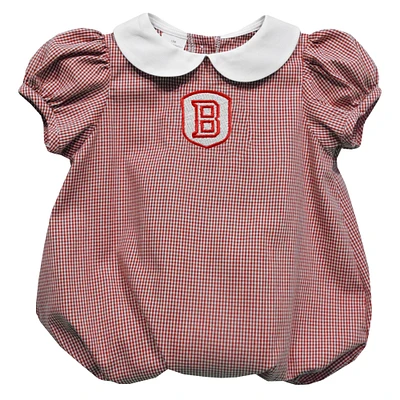 Girls Infant Vive La Fete Red Bradley Braves Puffy Bubble Dress