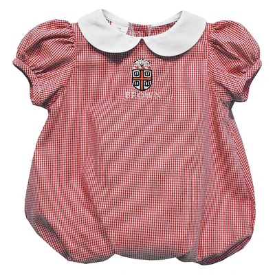 Girls Infant Vive La Fete Cardinal Brown Bears Puffy Bubble Dress