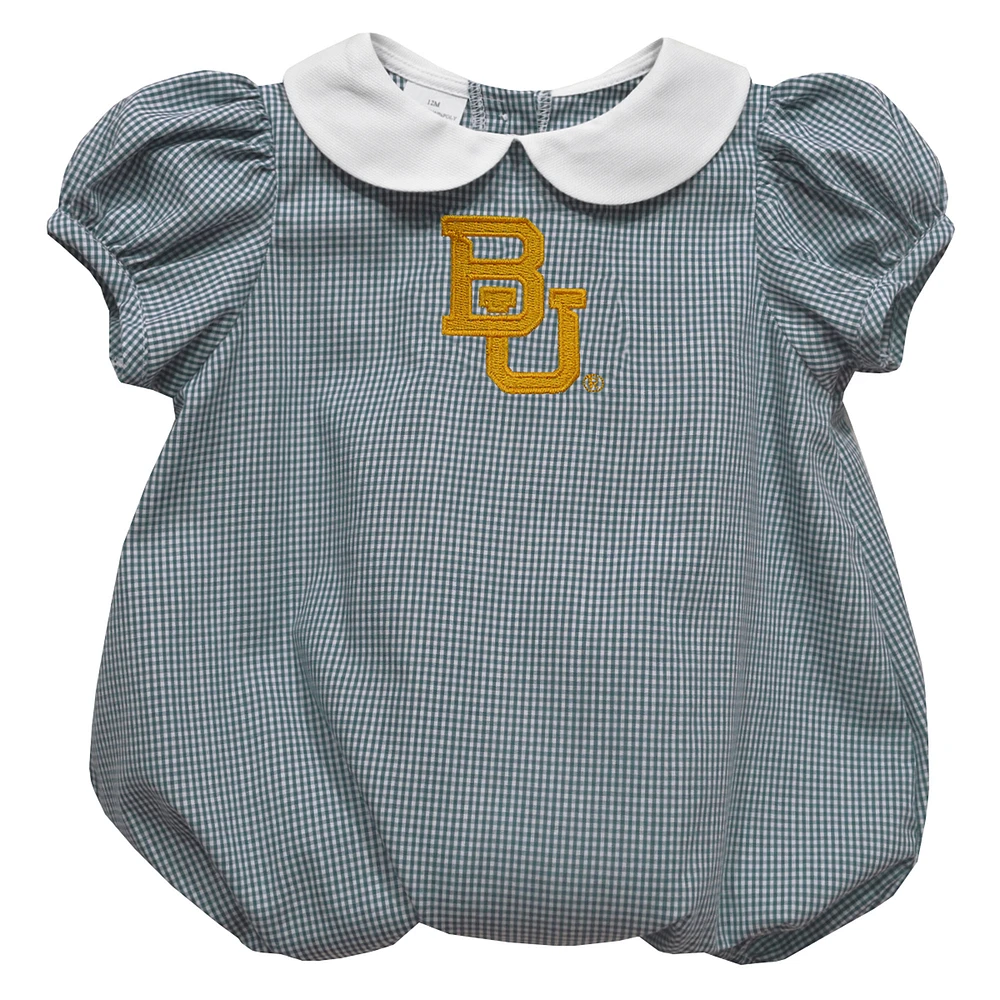 Girls Infant Vive La Fete Green Baylor Bears Puffy Bubble Dress