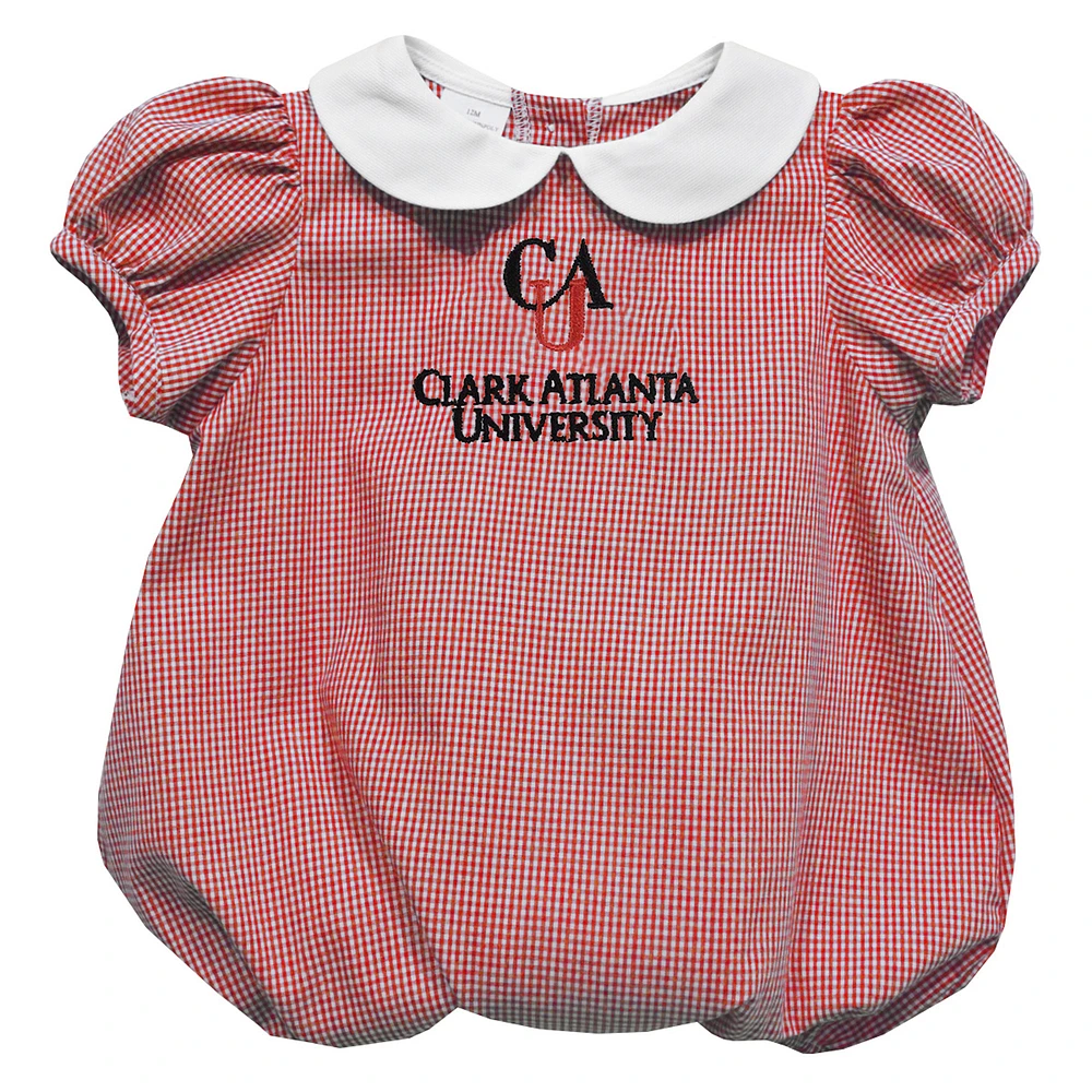 Girls Infant Vive La Fete Red Clark Atlanta University Panthers Puffy Bubble Dress