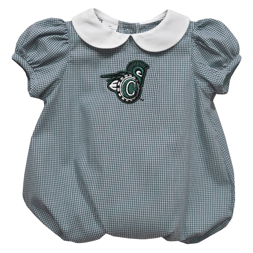 Girls Infant Vive La Fete Green Vermont State University Puffy Bubble Dress