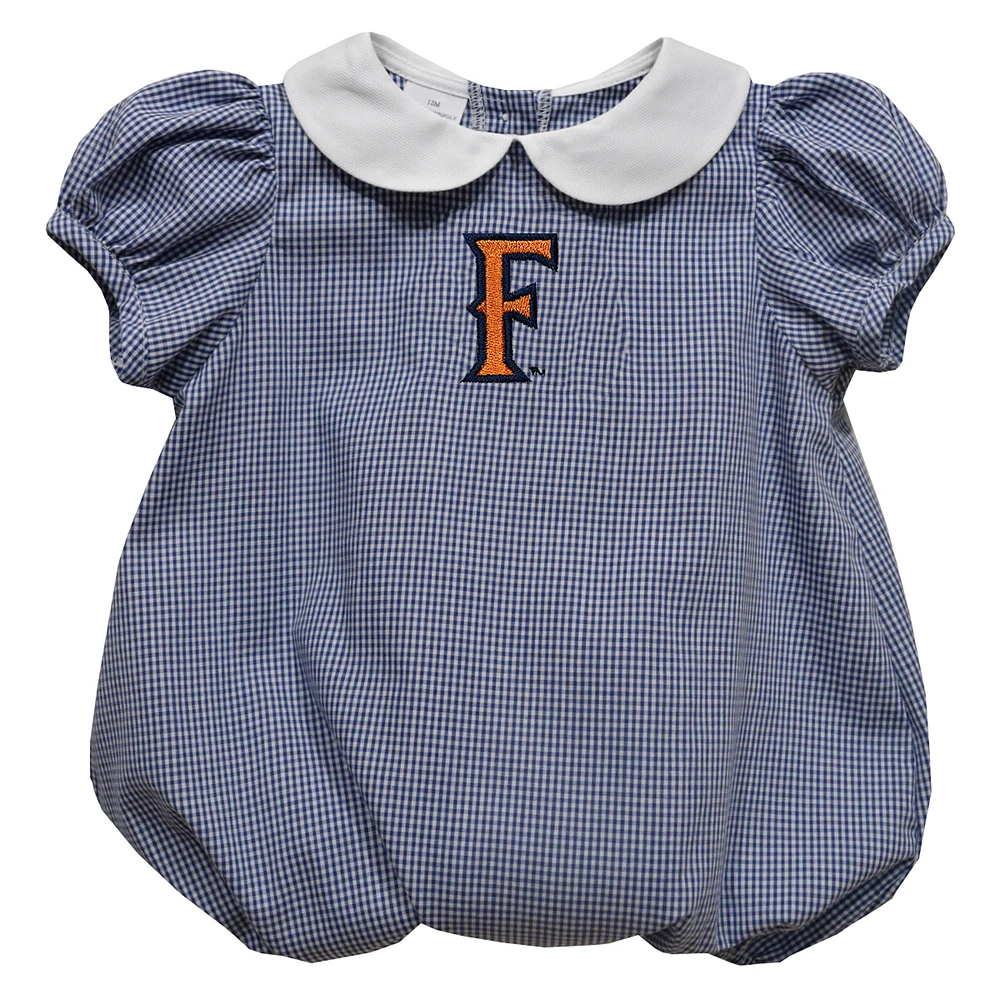 Girls Infant Vive La Fete Navy Cal State Fullerton Titans Puffy Bubble Dress