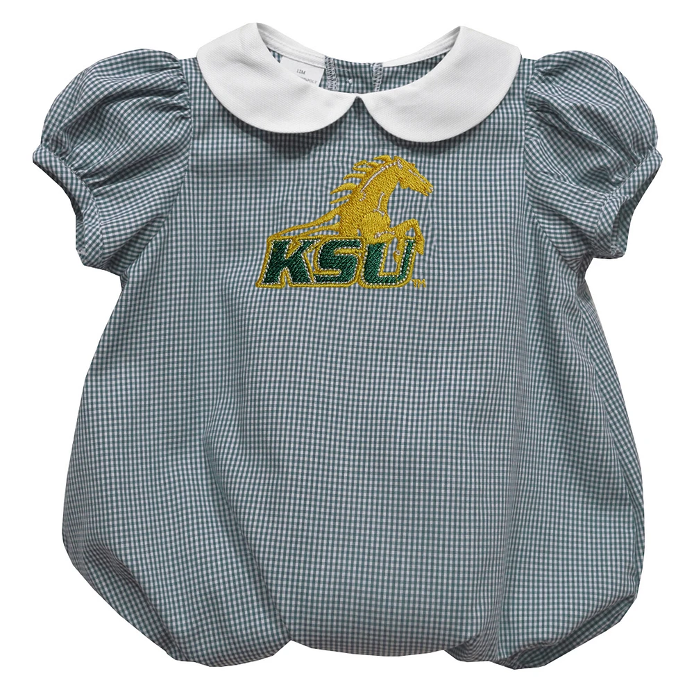 Girls Infant Vive La Fete Green Kentucky State Thorobreds Puffy Bubble Dress