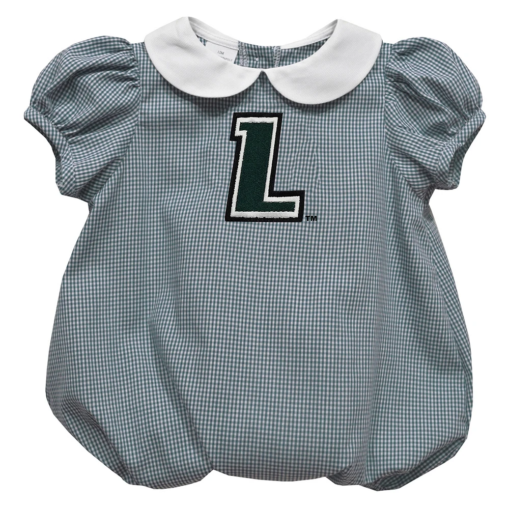 Girls Infant Vive La Fete Green Loyola Greyhounds Puffy Bubble Dress