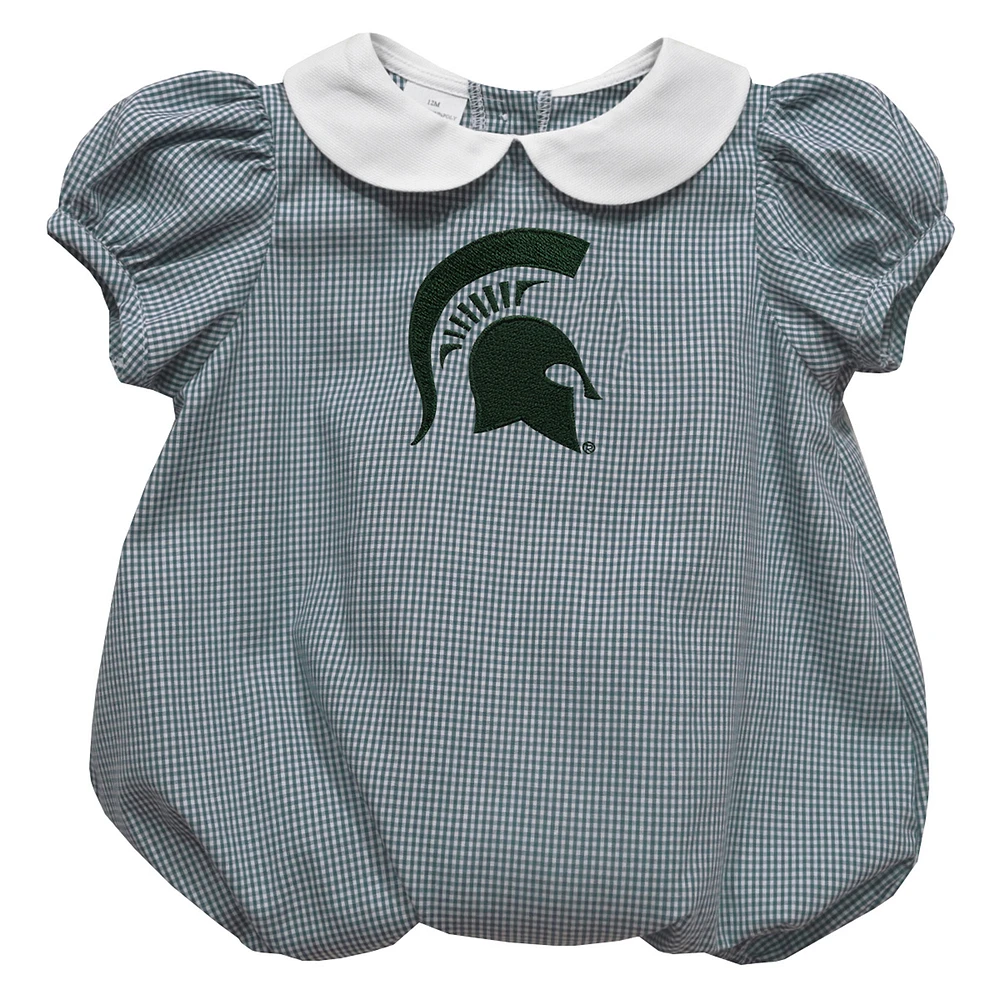 Girls Infant Vive La Fete Green Michigan State Spartans Puffy Bubble Dress