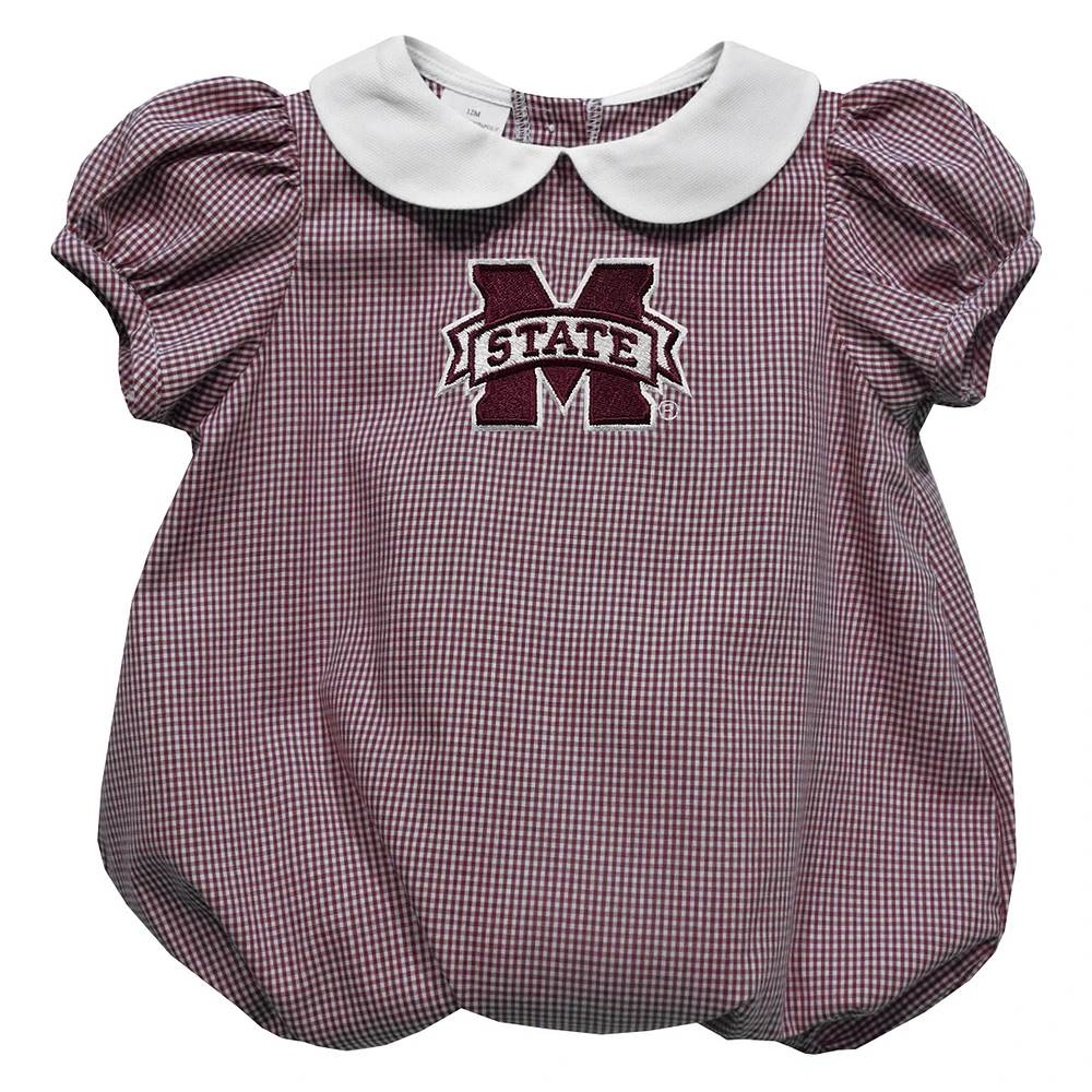 Girls Infant Vive La Fete Maroon Mississippi State Bulldogs Puffy Bubble Dress