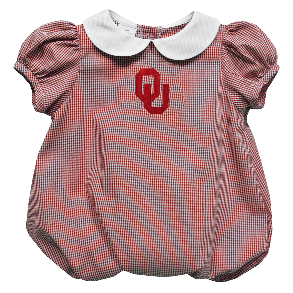 Girls Infant Vive La Fete Crimson Oklahoma Sooners Puffy Bubble Dress