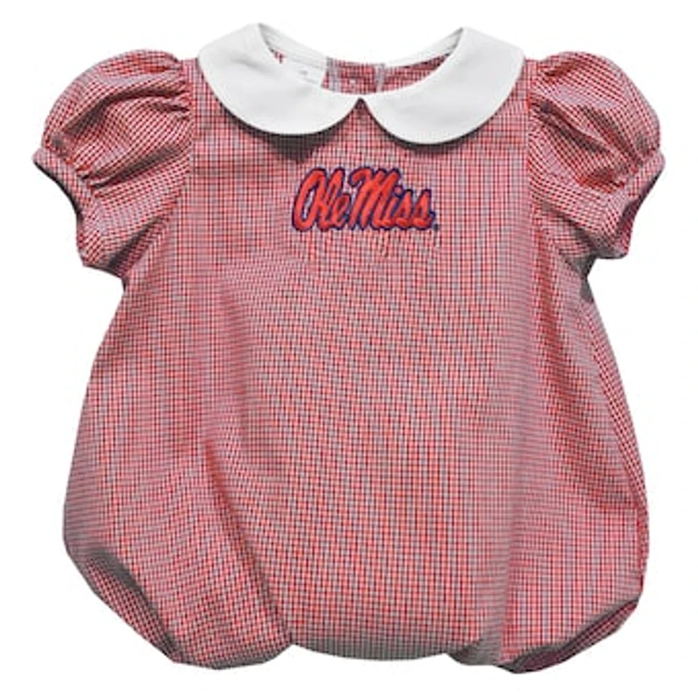 Girls Infant Vive La Fete Red Ole Miss Rebels Puffy Bubble Dress