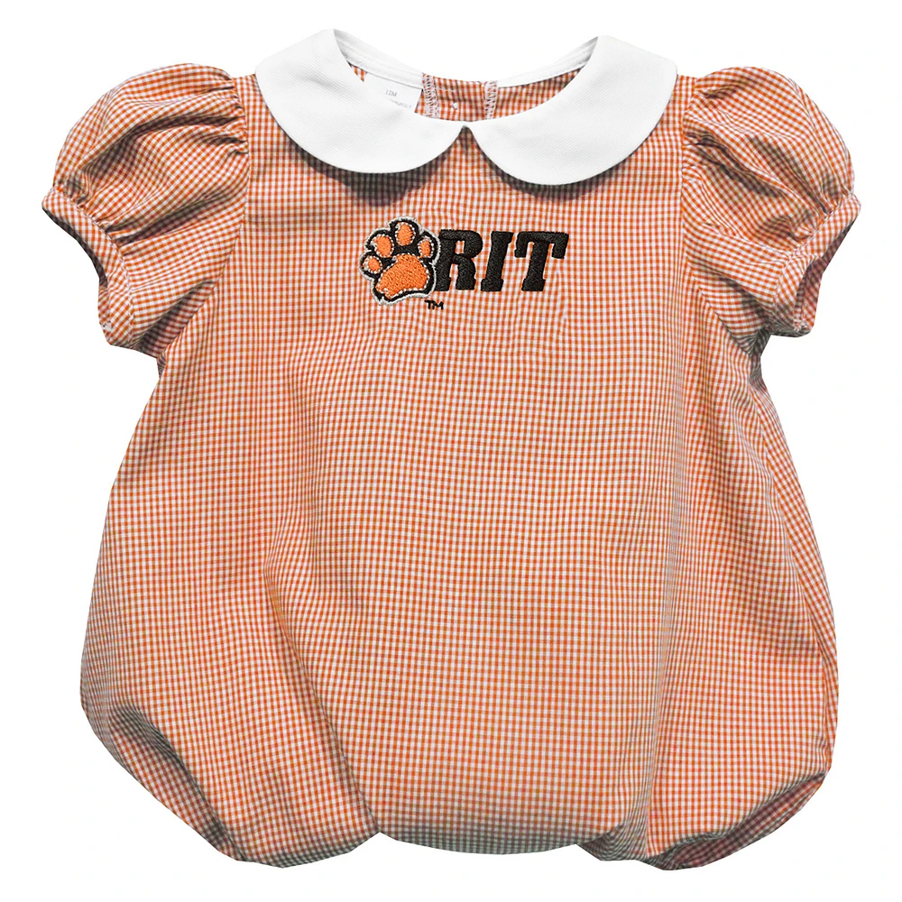 Girls Infant Vive La Fete Orange Rochester Institute of Technology Tigers Puffy Bubble Dress