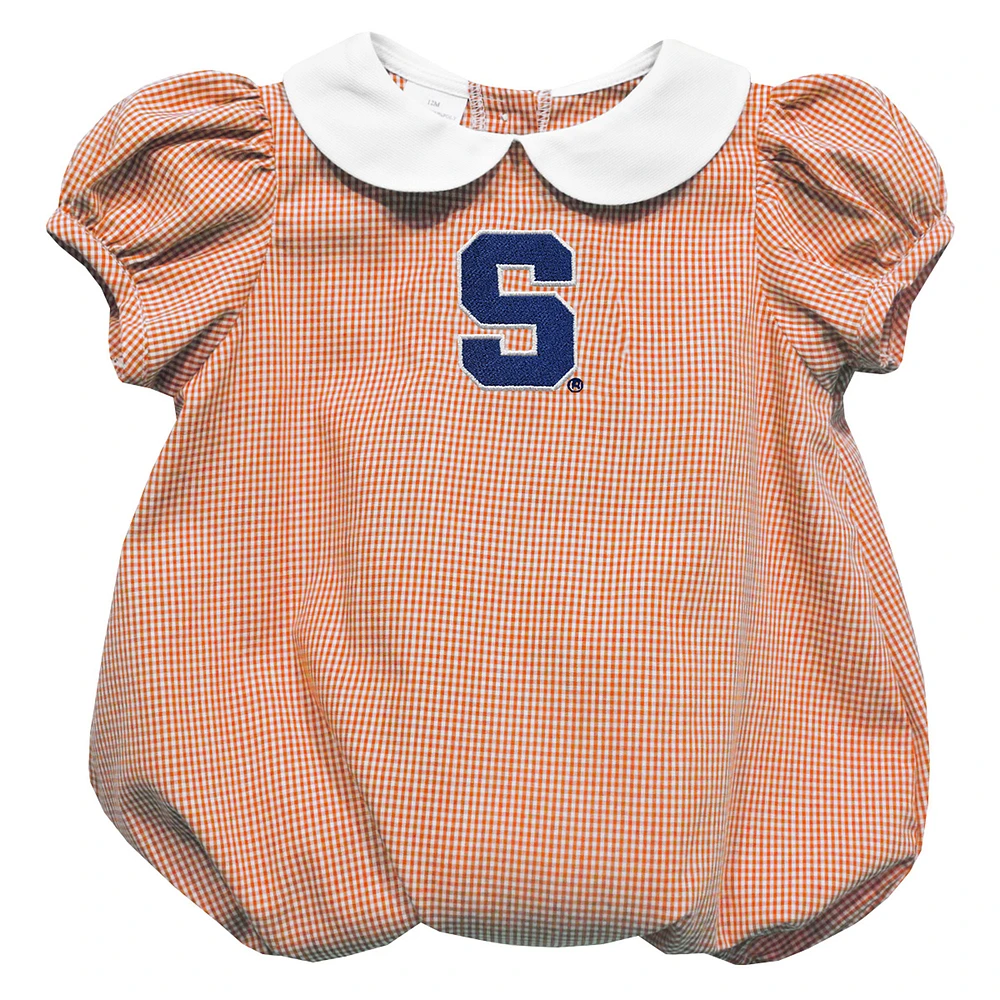 Girls Infant Vive La Fete Orange Syracuse Puffy Bubble Dress