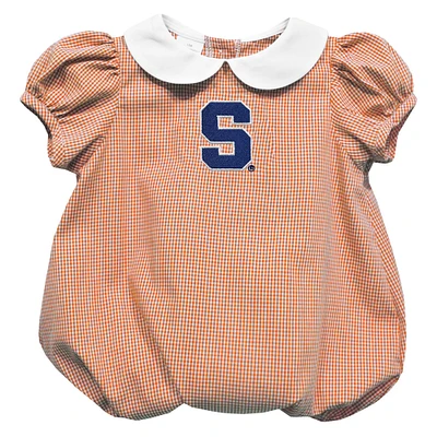 Girls Infant Vive La Fete Orange Syracuse Puffy Bubble Dress