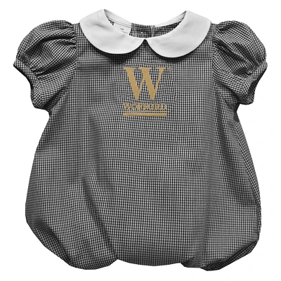Girls Infant Vive La Fete Black Wofford Terriers Puffy Bubble Dress