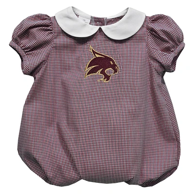 Girls Infant Vive La Fete Maroon Texas State Bobcats Puffy Bubble Dress