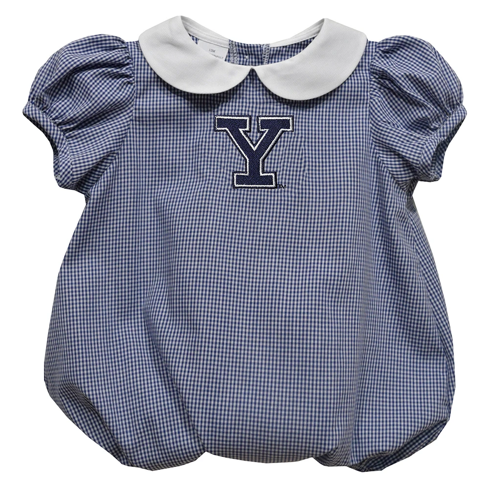Girls Infant Vive La Fete Navy Yale Bulldogs Puffy Bubble Dress