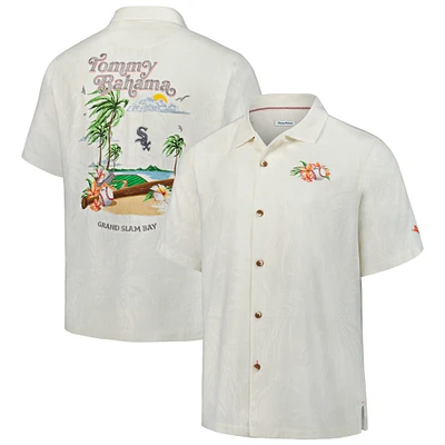 Men's Tommy Bahama White Chicago Sox Grand Slam Bay Camp Button-Up Shirt