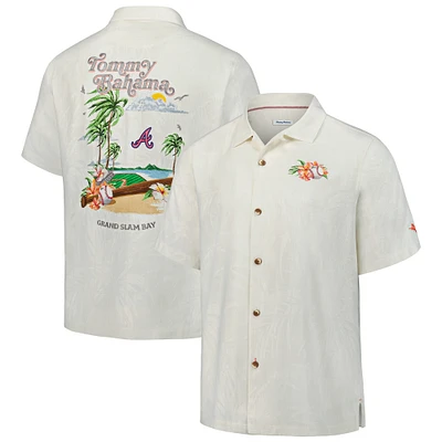 Men's Tommy Bahama White Atlanta Braves Grand Slam Bay Camp Button-Up Shirt