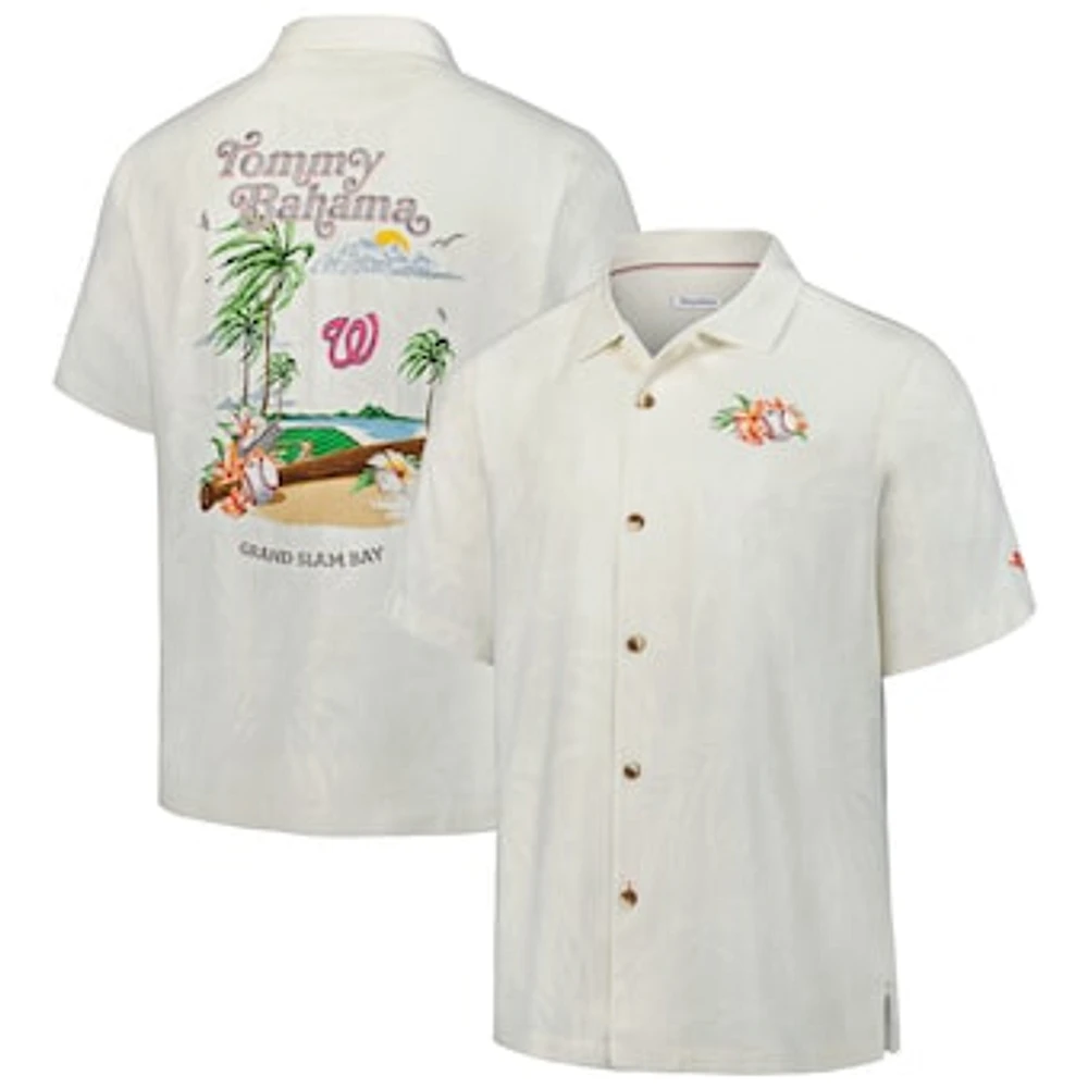 Men's Tommy Bahama White Washington Nationals Grand Slam Bay Camp Button-Up Shirt