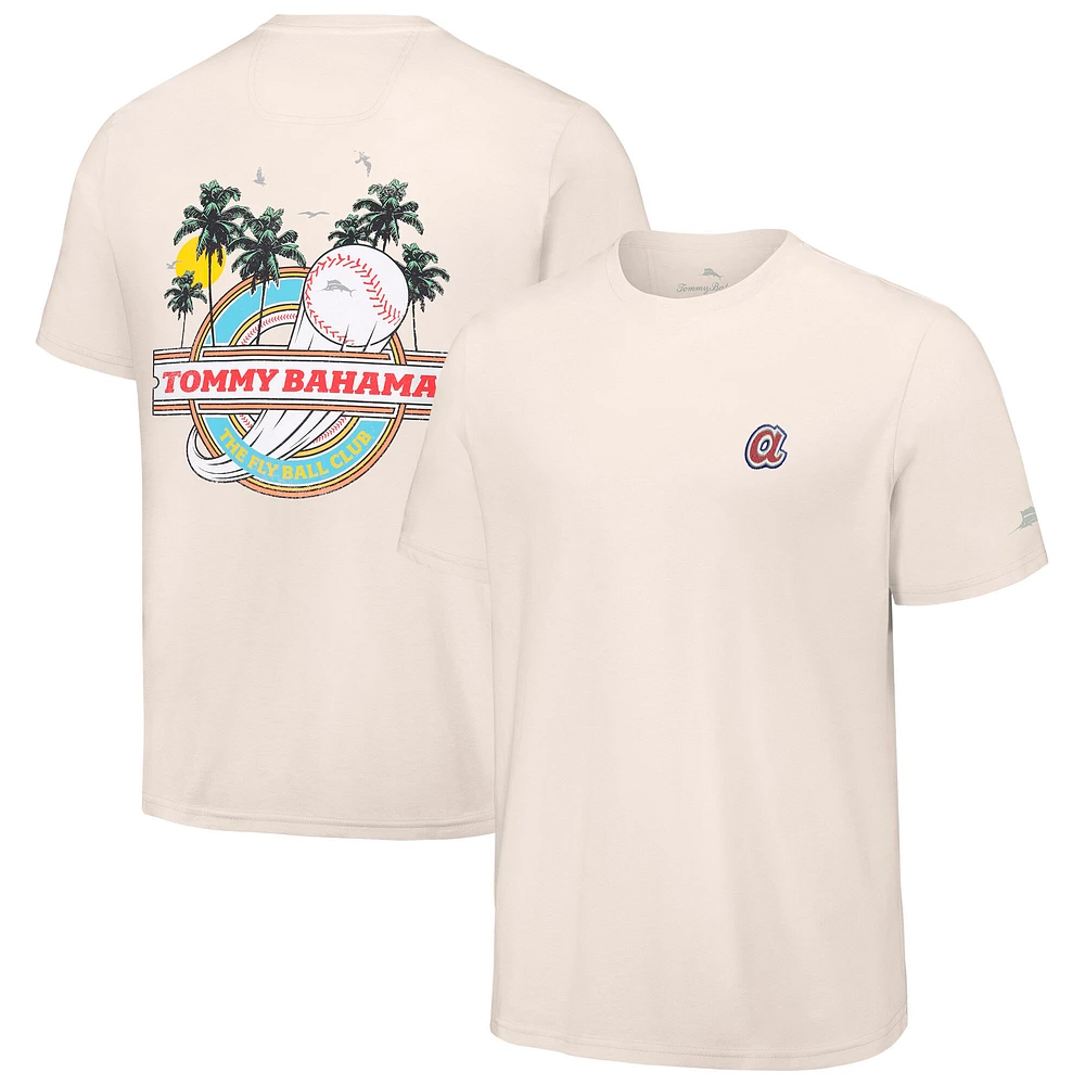 Men's Tommy Bahama Cream Atlanta Braves Fly Ball Club T-Shirt