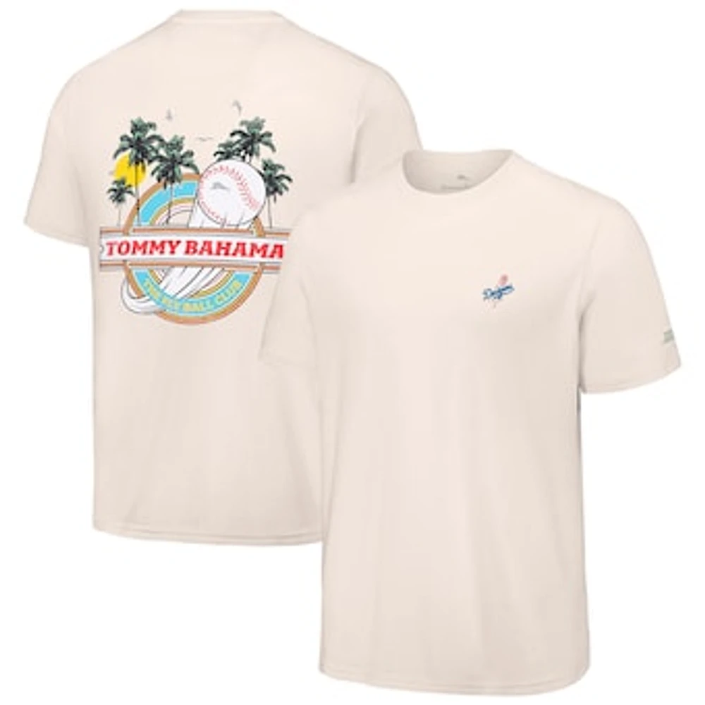 Men's Tommy Bahama Cream Los Angeles Dodgers Fly Ball Club T-Shirt