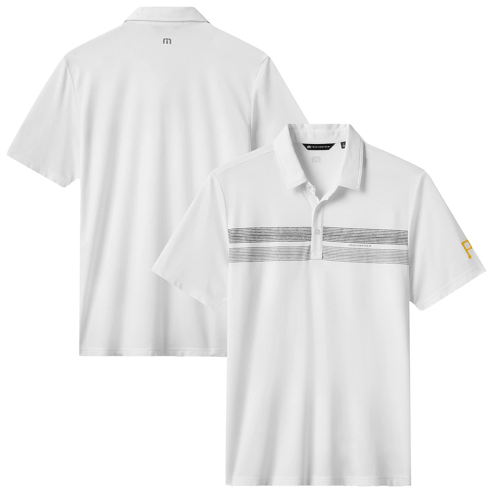 Men's TravisMathew White Pittsburgh Pirates Top Recruit Tri-Blend Polo