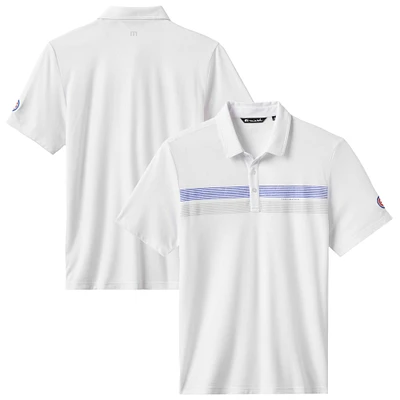 Men's TravisMathew White Chicago Cubs Top Recruit Tri-Blend Polo