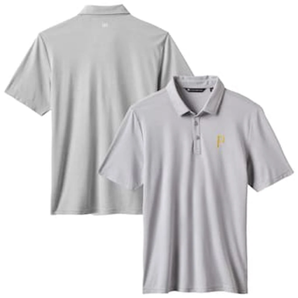 Men's TravisMathew Gray Pittsburgh Pirates Playoff Pitch Tri-Blend Polo