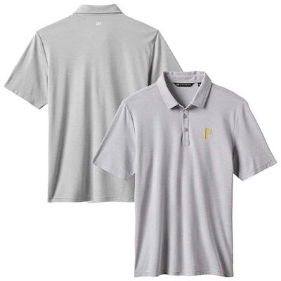 Men's TravisMathew Gray Pittsburgh Pirates Playoff Pitch Tri-Blend Polo