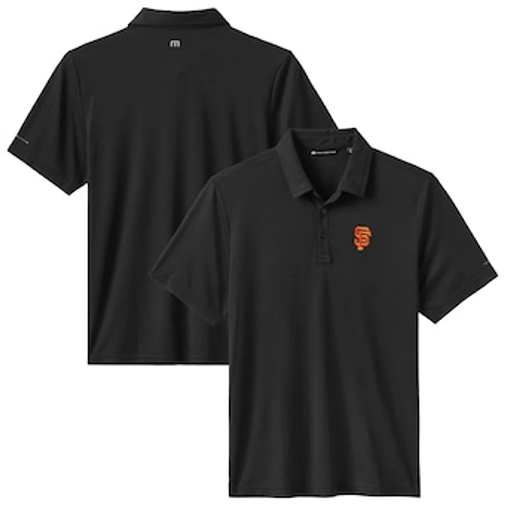 Men's TravisMathew Black San Francisco Giants Playoff Pitch Tri-Blend Polo