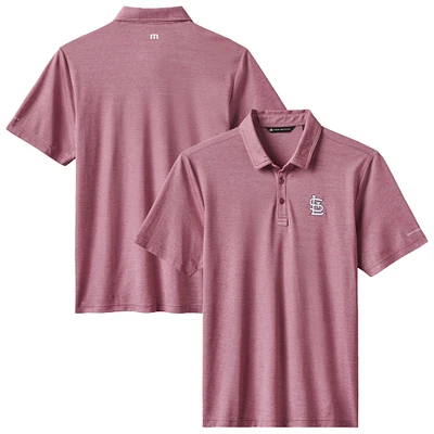 Men's TravisMathew Red St. Louis Cardinals Playoff Pitch Tri-Blend Polo