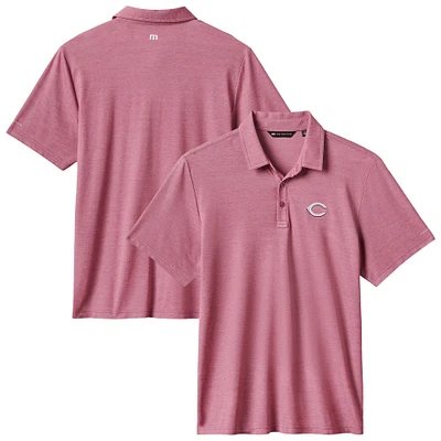 Men's TravisMathew Red Cincinnati Reds Playoff Pitch Tri-Blend Polo