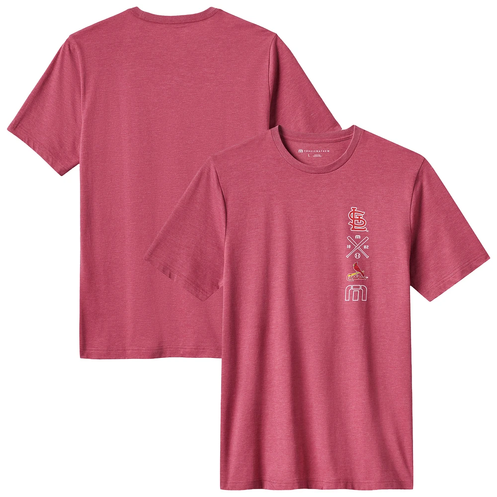 Men's TravisMathew Heather Red St. Louis Cardinals Sunset Slam 2.0 T-Shirt