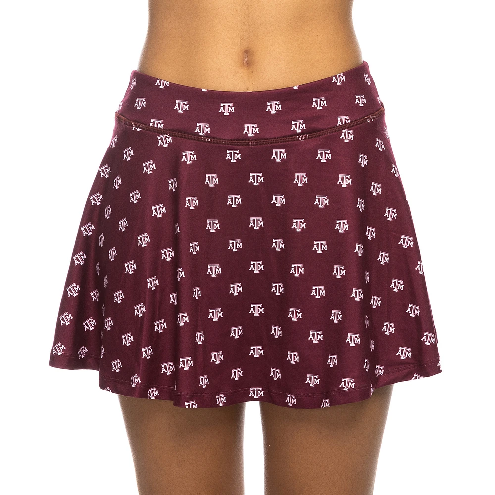 Women's ZooZatz Maroon Texas A&M Aggies All-Over Print Flowy Skort