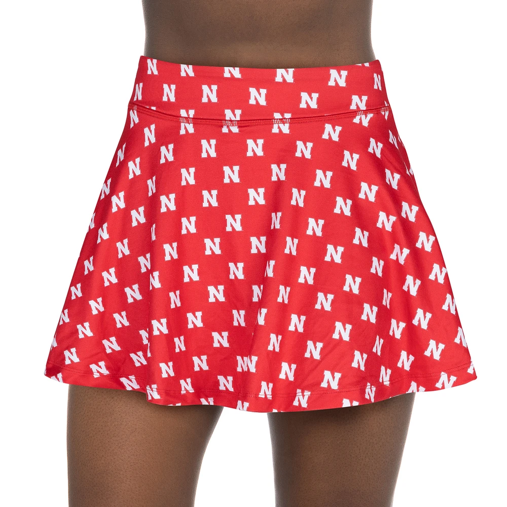 Women's ZooZatz Scarlet Nebraska Huskers All-Over Print Flowy Skort