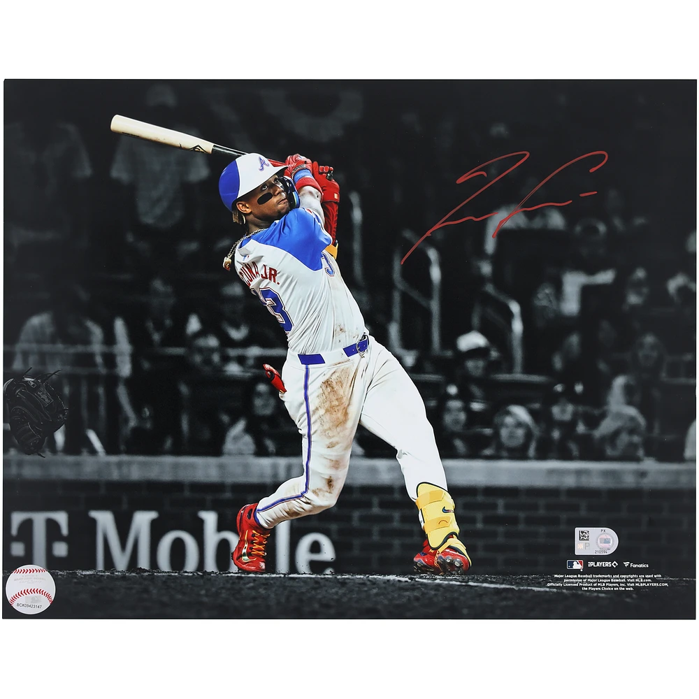 Ronald Acuna Atlanta Braves Autographed 11" x 14" City Connect Spotlight Photograph