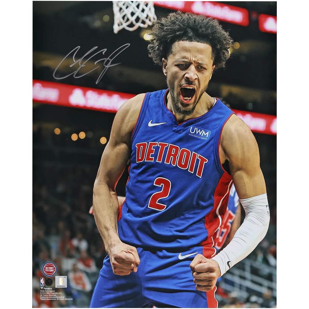 Cade Cunningham Detroit Pistons Autographed 16" x 20" Scream Photograph