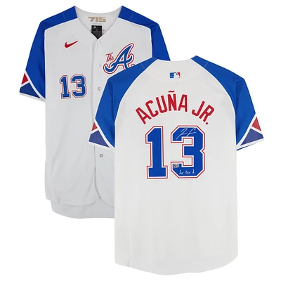 Ronald Acuna Atlanta Braves Autographed Nike City Connect Replica Jersey with "For The A" Inscription