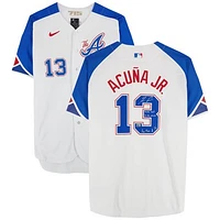 Ronald Acuna Atlanta Braves Autographed Nike City Connect Replica Jersey with Multiple Inscriptions - Limited Edition of 13