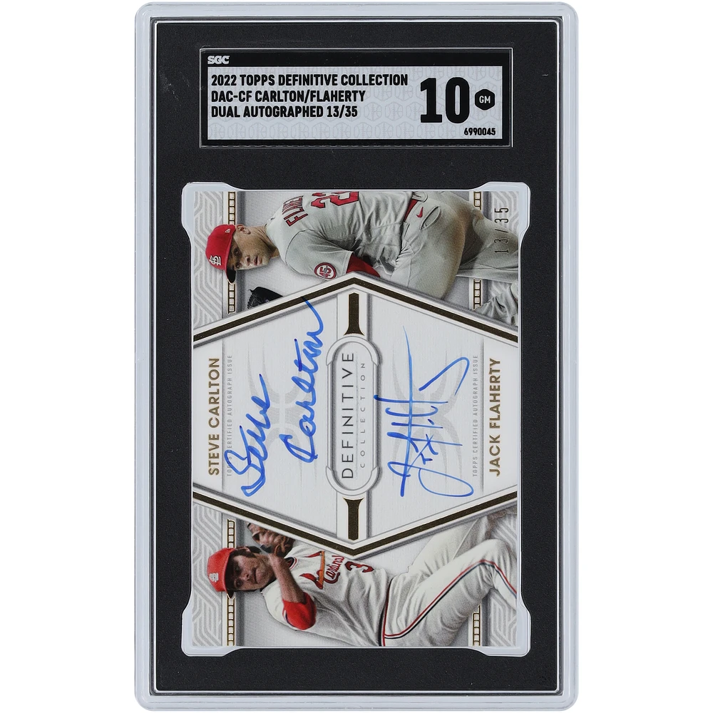 Steve Carlton & Jack Flaherty St. Louis Cardinals Autographed 2022 Topps Definitive Collection Dual Auto #DAC-CF #13/35 SGC Authenticated 10 Card