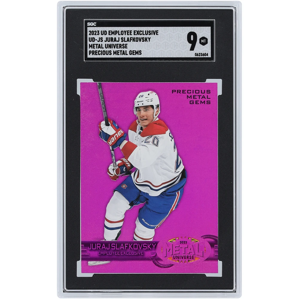 Juraj Slafkovsky Montreal Canadiens 2023 Upper Deck Employee Exclusive Metal Universe Precious Metal Gems #UD-JS SGC Authenticated 9 Card