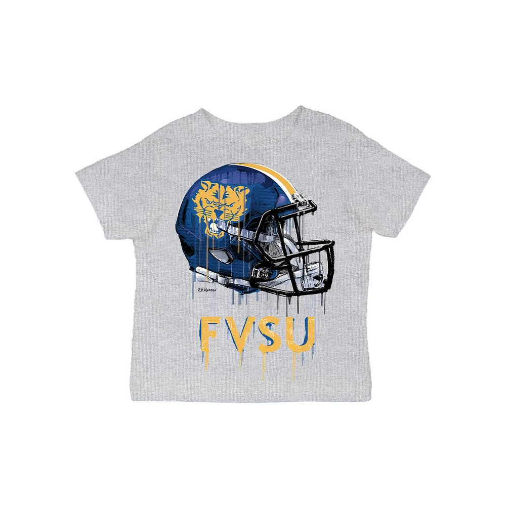 Infant Vive La Fete Gray Fort Valley State Wildcats Dripping Football Helmet T-Shirt