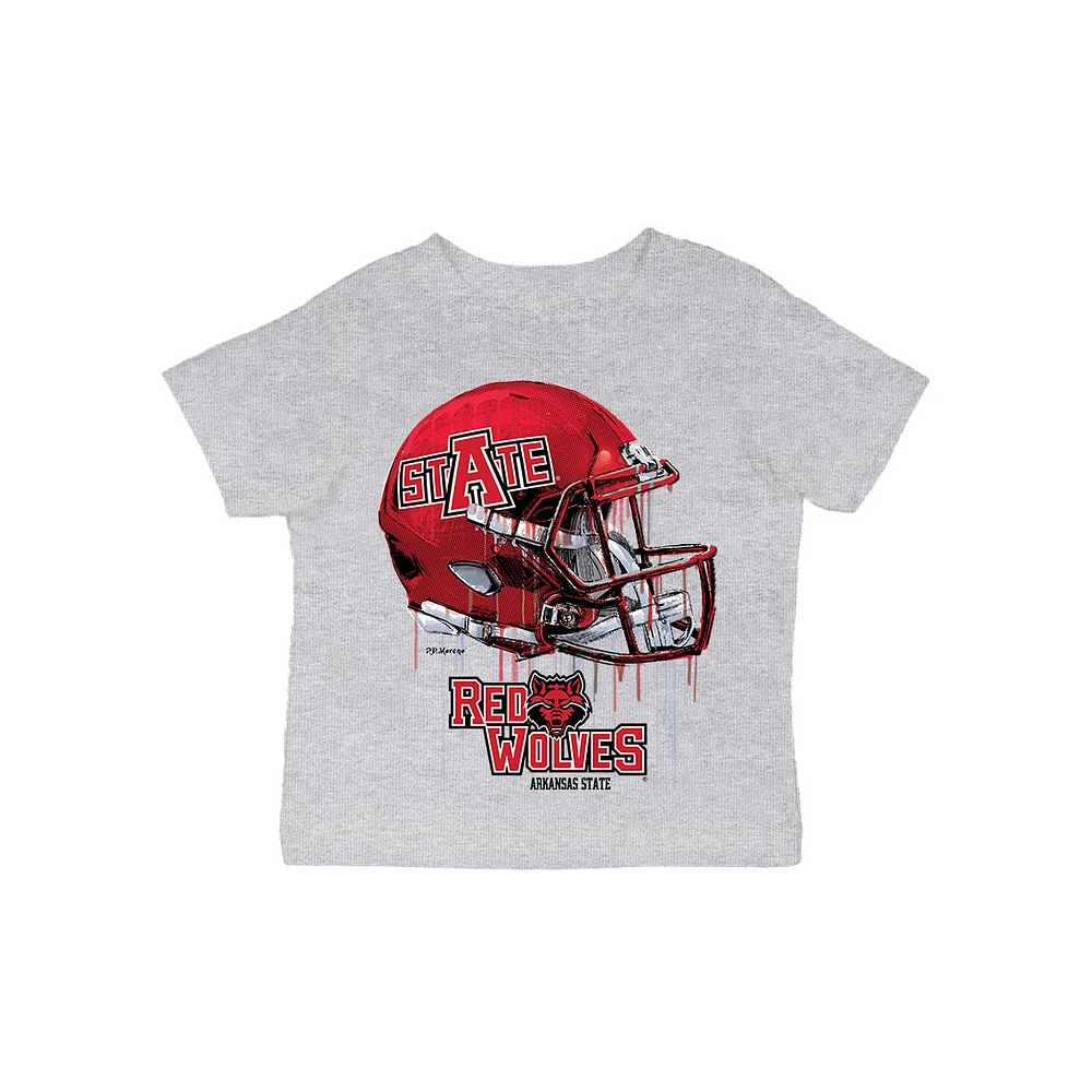 Infant Vive La Fete Gray Arkansas State Red Wolves Dripping Football Helmet T-Shirt