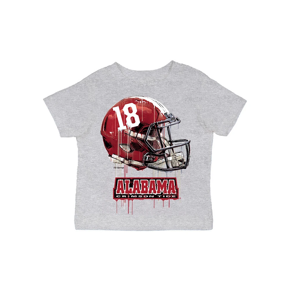 Infant Vive La Fete Gray Alabama Crimson Tide Dripping Football Helmet T-Shirt